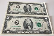 USA 2 Dollars notes with consecutive numbers year 2003