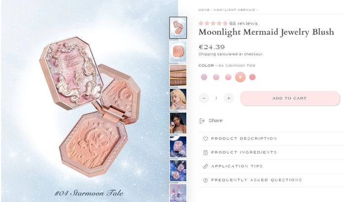 Flower Knows Moonlight Mermaid Collection Jewelry Blush in 04 Starmoon Tale