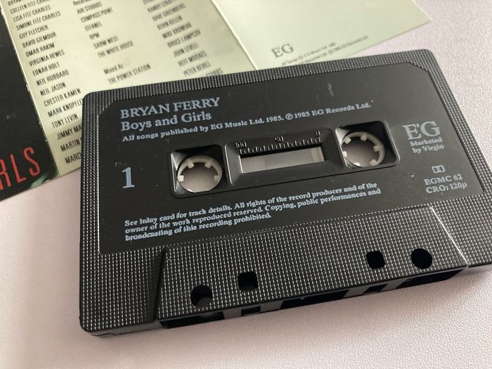 Bryan Ferry Boys and Girls Cassette Tape EX/NM