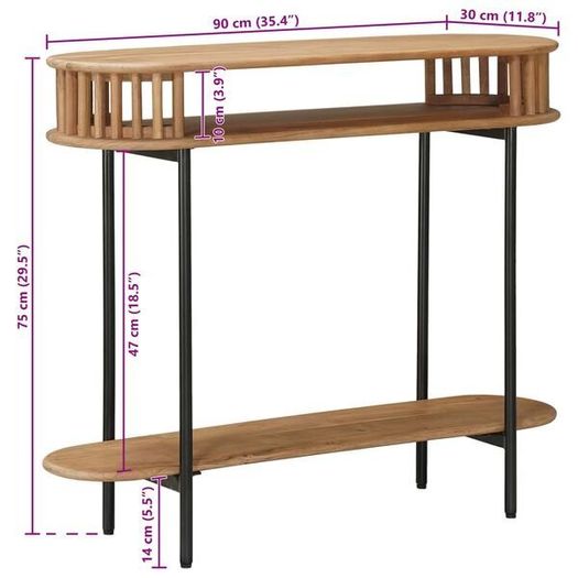 Handmade End Table Teak Brown