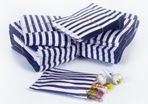 Blue stripe counter bags lot of 200 ideal for candy weddings parties candy cart shop small retails and sweet shops SIZE 5x7 inches