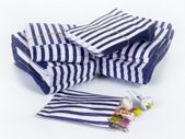 Blue stripe counter bags lot of 200 ideal for candy weddings parties candy cart shop small retails and sweet shops SIZE 5x7 inches