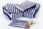 Blue stripe counter bags lot of 200 ideal for candy weddings parties candy cart shop small retails and sweet shops SIZE 5x7 inches