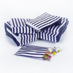 Blue stripe counter bags lot of 200 ideal for candy weddings parties candy cart shop small retails and sweet shops SIZE 5x7 inches