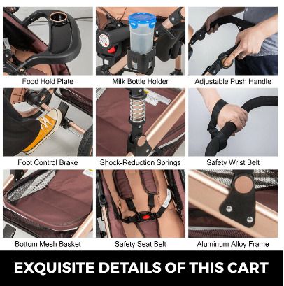 BRAND NEW Luxurious Baby Stroller 2 In 1 Portable Travel Baby Carriage Foldable Aluminum Frame High Landscape Car for Newborn Baby
