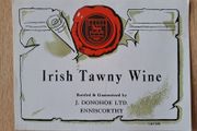 Vintage  Irish Tawny wine label