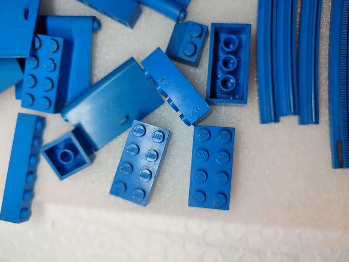 Vintage Lego Blocks Train Tracks 1960s onward wt Patent Pending Pieces Red Yellow Blue Clear