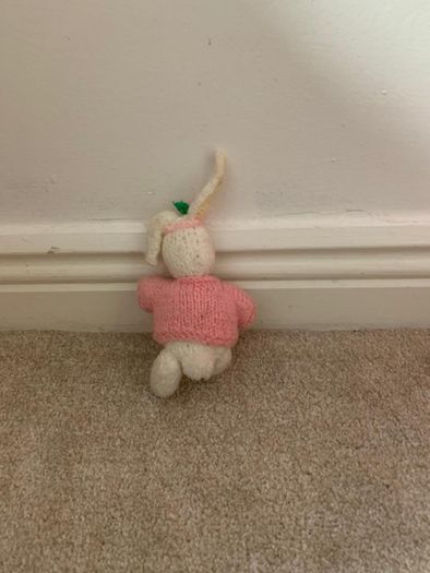 Rabbit teddy and a mini pink teddy