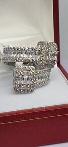 Cubic Zirconia Bypass Ring in Rhodium Overlay Sterling Silver