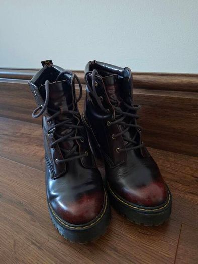 Dr. Martens PERSEPHONE cherry red arcadia leather heeled boots