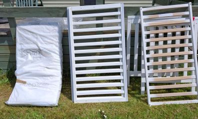 Cot and mattress. Mamas and Papas Sleep Safe