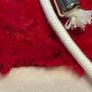 Medium Red Santa Sack with Drawstring, Plush Rose Fur, 46 x 71cm, Christmas Gift Bag Image 3