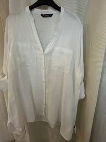 New White 100% Linen Shirt