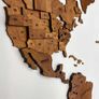 3D Classic Wooden World Map with Country Borders Country Names Capital Names US and Canada Borders and Names 3D Map Effect Image 5