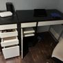 Black and white desk with integrated drawer unit Image 6