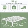 King Size Bed Frame 30.5 cm High with Rounded Corner Legs Image 9