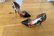 Patent heels with flower print