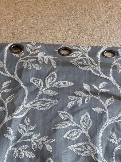 Luxury Grey Embroidered Eyelet Curtains