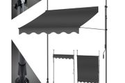KESSER clamp awning with hand crank 3mtr, balcony awning without drilling, UV-resistant, height-adjustable, water-repellent, sun protection, patio roofing, easy installation