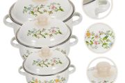 Brand New 3-Piece Set Enamel Pot