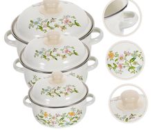 Brand New 3-Piece Set Enamel Pot