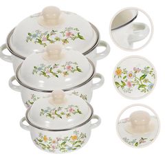 Brand New 3-Piece Set Enamel Pot