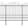 Garden Fence with Spear Top Steel (1.75-2)x6.8 m Black Image 2