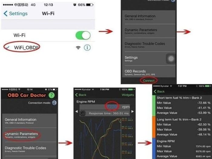 OBD Wifi ELM327 Engine fault reader