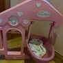Baby doll play centre with high chair, bath and cot. Image 4