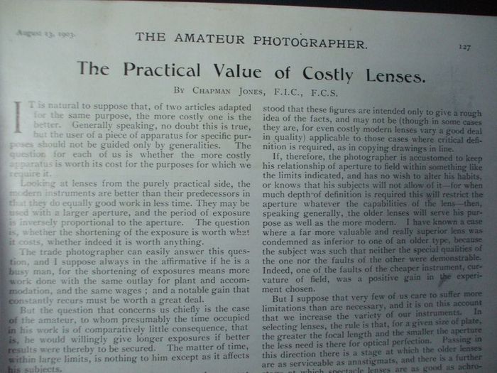 SALE!  THE AMATEUR PHOTOGRAPHER - 1903 - The Popular Illustrated Journal for All Photographers - Volume XXXVIII - July to December 1903