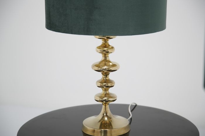 Vintage Pair of Swedish Brass Table Lamps, 1960s.