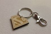 Custom Personalised Car Logo SuperMan SuperDad Dad Symbol Keychain Keyrings Gift Wood laser engrave
