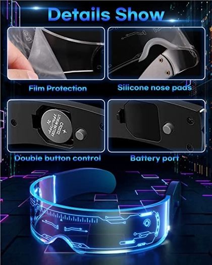 LED Visor Glasses - Luminous Futuristic Flashing Glasses (FREE POSTAGE)