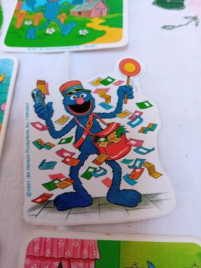 Vintage set of  Sesame Streets Stickers