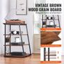 4-Tier AV Media Stand with Power Strips, Corner TV Stand with LED Lights, Height Adjustable Wooden Shelves for DVD Players/Cable Boxes Image 3