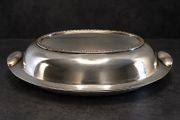 Vintage Silver-Plated Oval Serving Dish with Lid