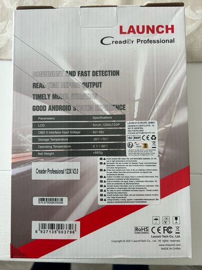 LAUNCH OBD2 Code Reader CRP123x V3.0 OBD2 Scanner, OBD2 Diagnostic Tool with 4 System ENG/ABS/SRS/AT Diagnosis, 7 Reset Throttle/Oil/SAS/DPF/ABS/Brake/BMS Auto, Lifetime Software Update