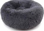 Plush Donut Pet Bed,Dog Cat Round Warm Kennel Soft Puppy Sofa,Luxury Cat Cushion Bed Sleeping Bag Orthopedic Relief,Anti Slip Bottom,Machine Washable(XL 27.6 inch x 7.9 inch Dark Grey)
