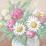 Vintage Vase of Flowers, original Oil on Canvas, signed  framed, 13,5" x 11,5" Image 6
