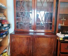 Antique Georgian-style astragal glazed library bookcase