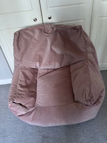 Large pink velvet beanbag chair