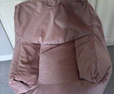 Large pink velvet beanbag chair