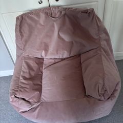 Large pink velvet beanbag chair