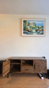 Rustic Wood TV Unit / Cabinet (L130.5cm x H61 x D50.5cm)