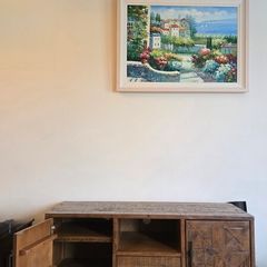 Rustic Wood TV Unit / Cabinet (L130.5cm x H61 x D50.5cm)