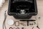 Shampoo Bowl, ABS Plastic Shampoo Sink for Salons and Home, Easy to Clean and Install Salon Shampoo Bowls for Hair Stylists, Shampoo Sink for Spa Center, Barbershop and Beauty Salon Use, Black