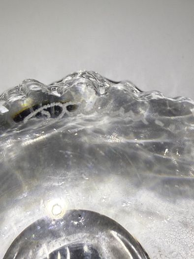 Daum France Crystal Candle Holders. Pair of Mid Century French Art Glass