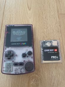 Nintendo Gameboy Color Clear Purple CGB-001 + Flash Card 4GB
