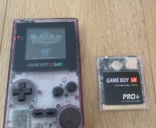 Nintendo Gameboy Color Clear Purple CGB-001 + Flash Card 4GB