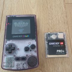 Nintendo Gameboy Color Clear Purple CGB-001 + Flash Card 4GB